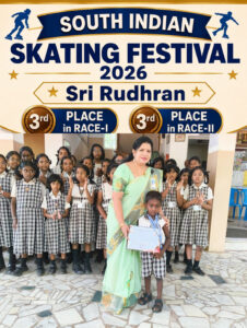 Read more about the article SOUTH INDIAN SKATING FESTIVAL -2026 – SRI RUDHRAN got 3rd place in Race-I and 3rd place in Race-II