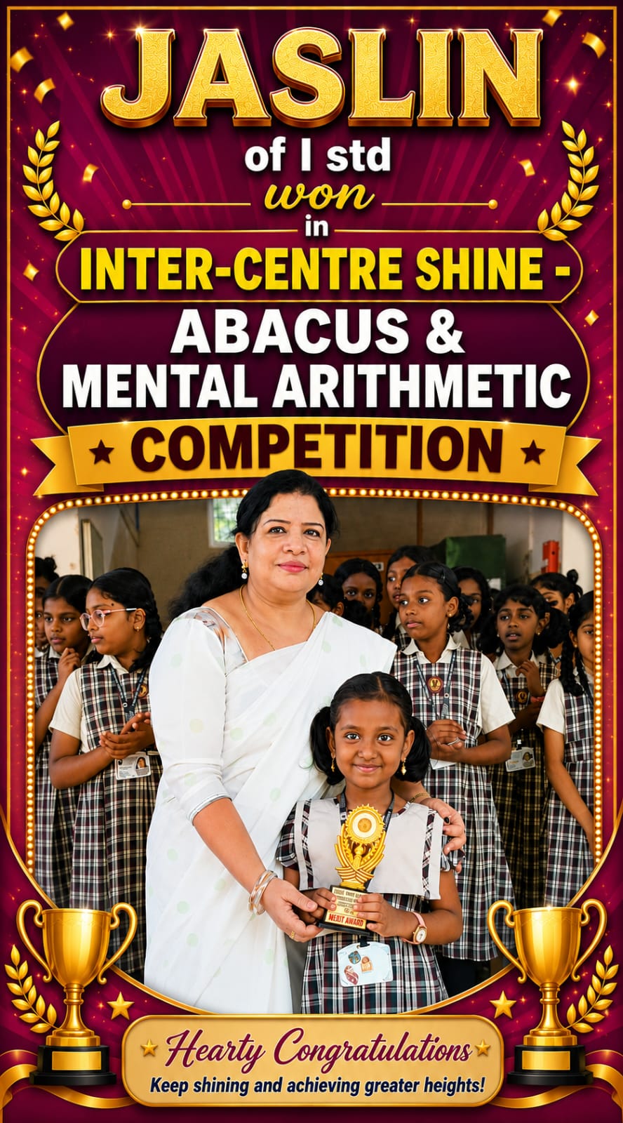 You are currently viewing JASLIN of I Std Won Merit Award in INTER-CENTRE SHINE- ABACUS & MENTAL ARITHMETIC COMPETITION