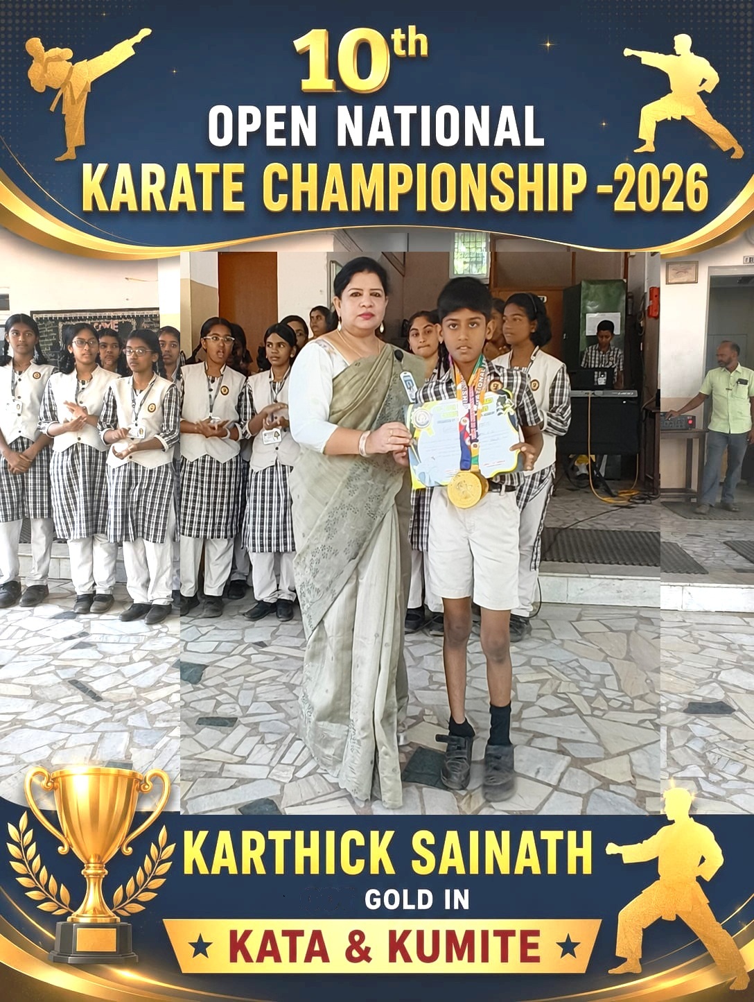 You are currently viewing 10TH OPEN NATIONAL KARATE CHAMPIONSHIP -2026  S.G. KARTHICK SAINATH won Gold in Kata & Kumite