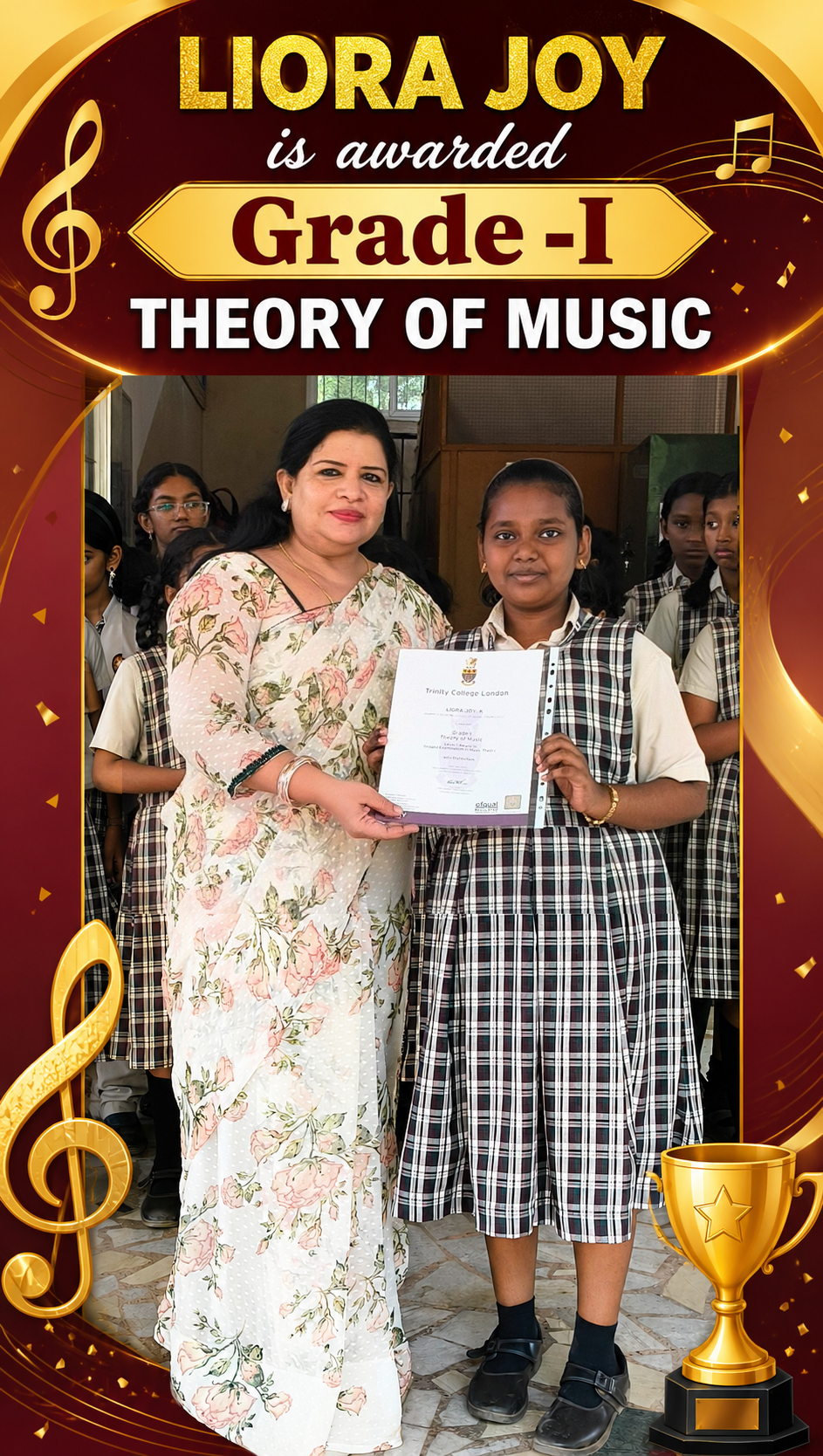 You are currently viewing Leora Joy is Awarded Grade-I Theory of Music