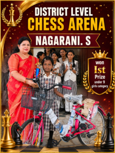Read more about the article DISTRICT LEVEL CHESS TOURNAMENT – NAGARANI. S won Ist Prize under 9 Girls Category