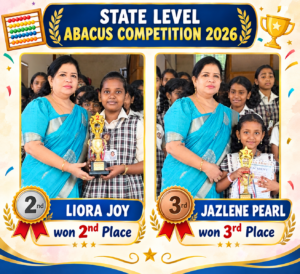 Read more about the article LIORA JOY won 2nd Place and JAZLENE PEARL won 3rd Place in STATE LEVEL ABACUS COMPETITION – 2026